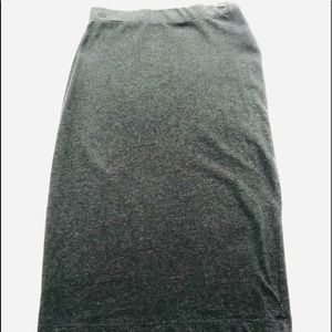 Dark gray plain pencil skirt